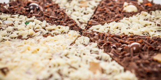 Una bella pizza di cioccolato